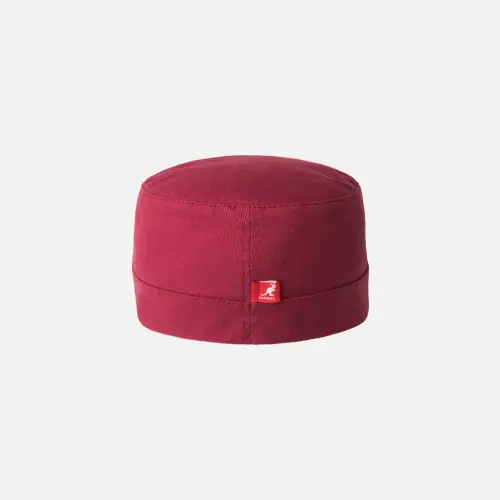Back view of Cotton Twill Cardinal Army Cap showing adjustable strap