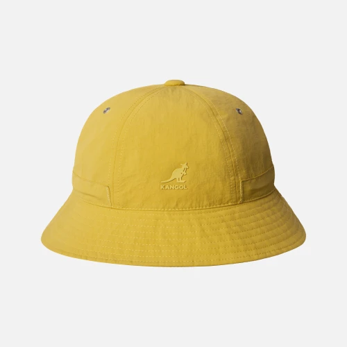 Front view of Kangol Hat Amber Haze Park Life Casual showing curved brim and warm amber color