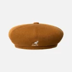 Front view of Kangol Hat Bamboo Jax Beret in black bamboo fiber fabric