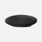 Front view of Kangol Hat Black Monty Tropic Beret showing structured black design