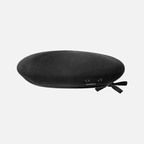 Back view of Kangol Black Monty Tropic Beret showing seamless knit finish
