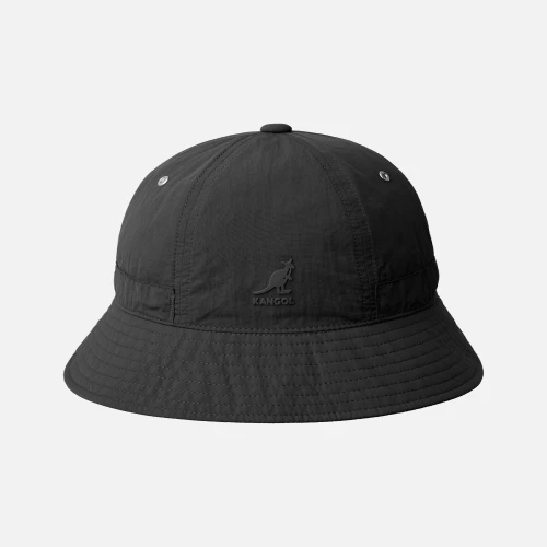 Front view of Kangol Hat Black Park Life Casual showing curved brim and black finish