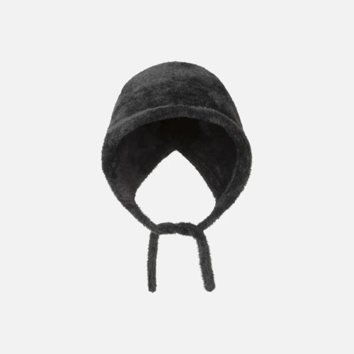 Front view of Kangol Hat Faux Fur Knit Bonnet showing knit texture and fur trim