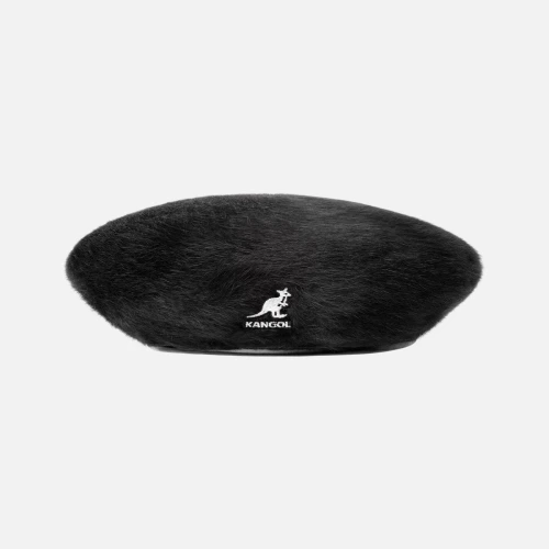 Front view of Kangol Hat Furgora Big Monty Beret showing plush faux fur texture