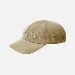 Front view of Kangol Hat Tropic Ventair Beige Spacecap with breathable knit design