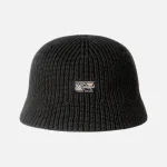 Kangol Hat Washed Knit Black Bucket Front View