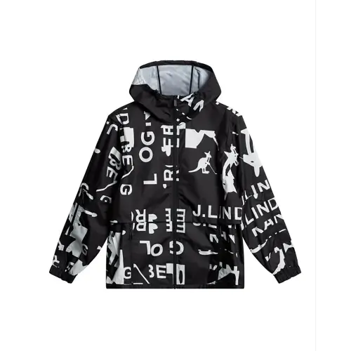 Front view of Kangol J.Lindeberg All Gear Outerwear Hoodie with zip closure and hood