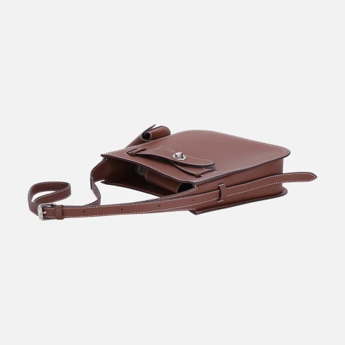 Front view of Kangol Luna Leather Cross Bag in genuine cowhide leather