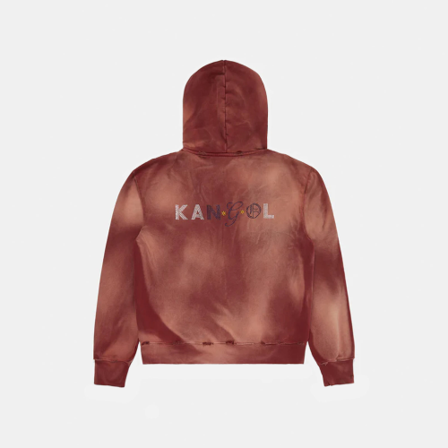 Back view of Kangol NGO Hood Brick Hoodie showing plain design