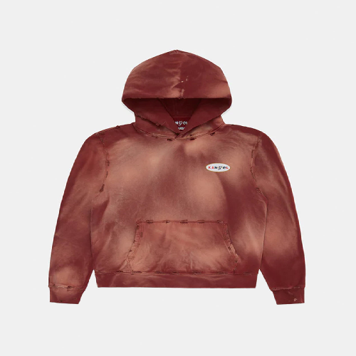 Front view of Kangol NGO Hood Brick Hoodie with kangaroo pocket and hood