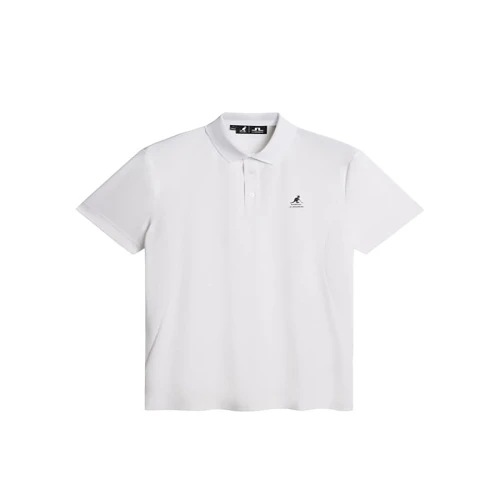 Front view of Kangol x J.Lindeberg Jason Polo White Shirt