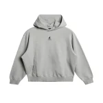 Front view of Kangol x J.Lindeberg Roberto Grey Hoodie showing hood, kangaroo pocket, and grey finish